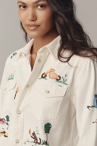MOTHER The Super Ex's Crop Fray Buttondown Shirt