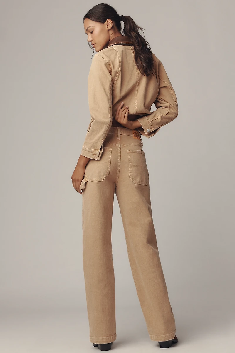 MOTHER Bee's Knees Stud Finder Wide-Leg Pants