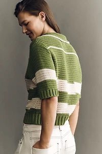 MOTHER Raquette Short-Sleeve Pullover