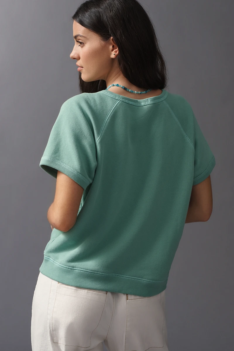 MOTHER The Short Sleeve Cotton Sweatshirt