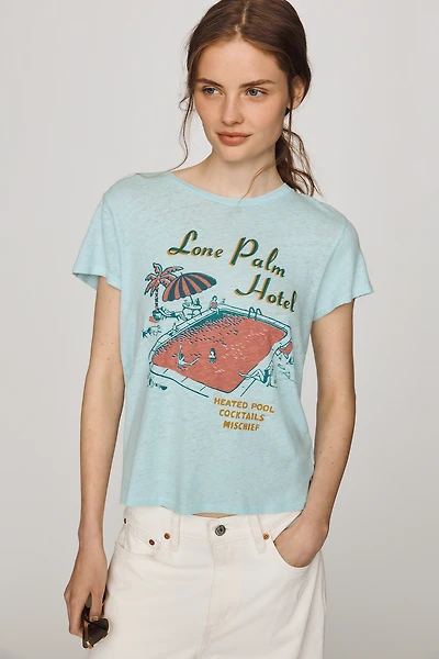 MOTHER Lil Sinful Cotton Linen Graphic Tee