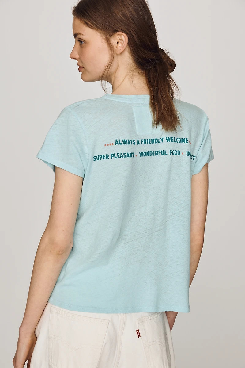 MOTHER Lil Sinful Cotton Linen Graphic Tee