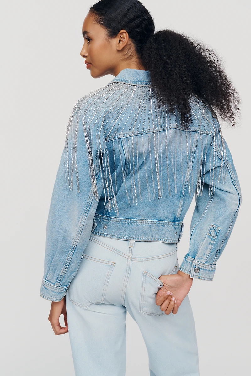 MOTHER The Fly Away 100% Cotton Denim Jacket