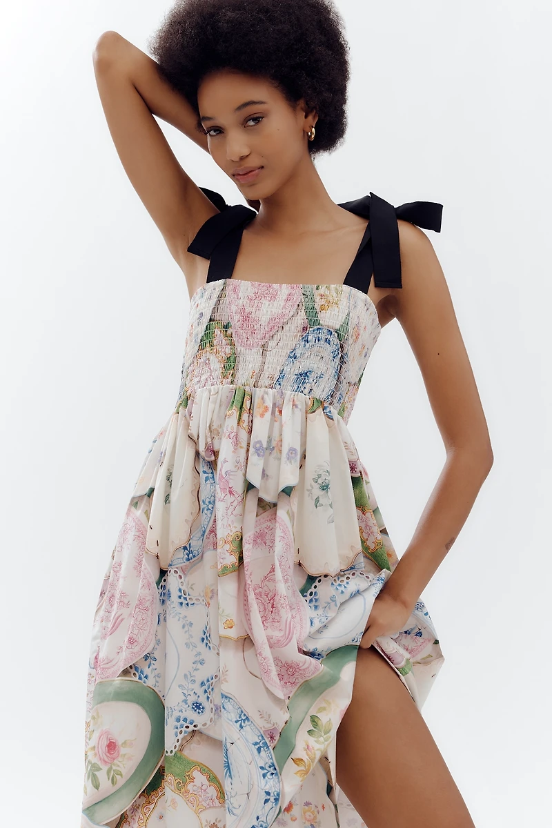 Rachel Antonoff Mindy Smocked Midi Dress
