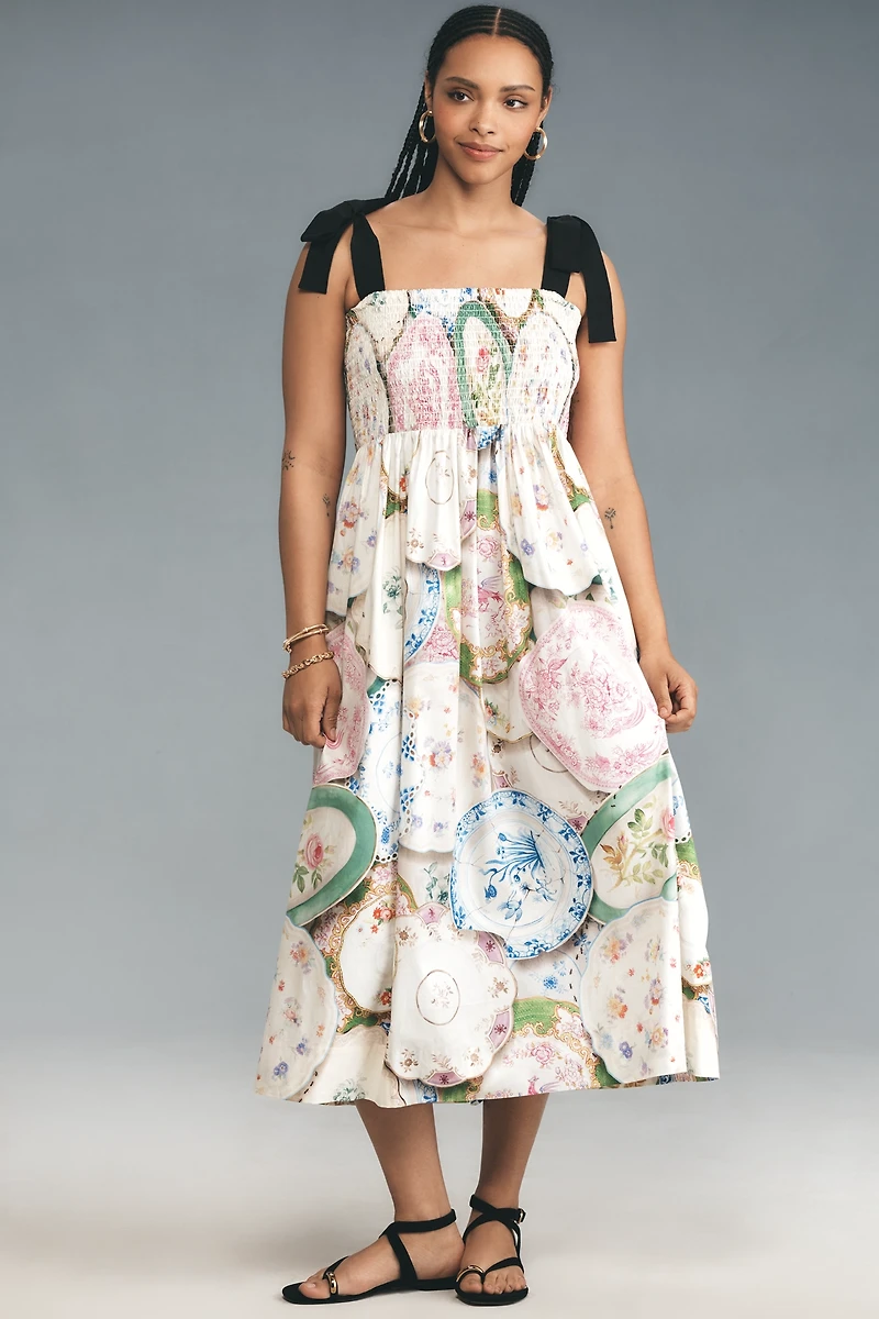 Rachel Antonoff Mindy Smocked Midi Dress