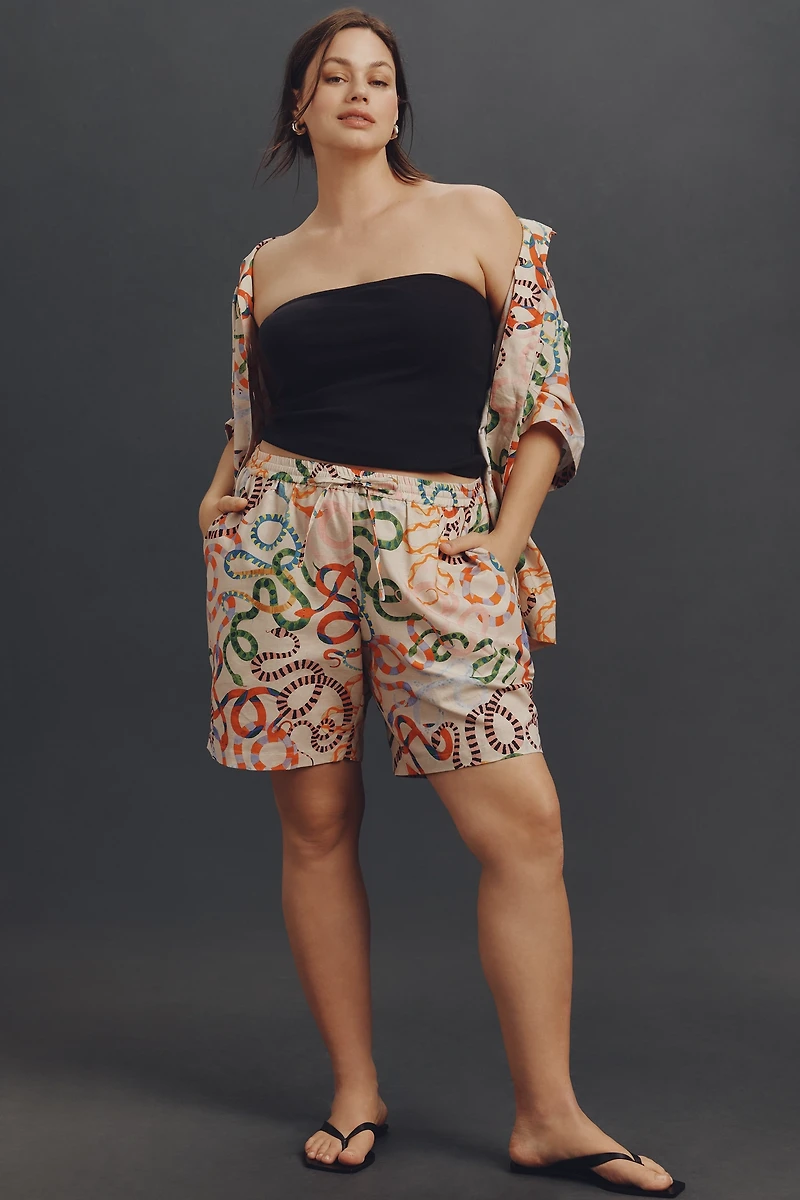 Rachel Antonoff x Anthropologie Timmy Linen Blend Shorts