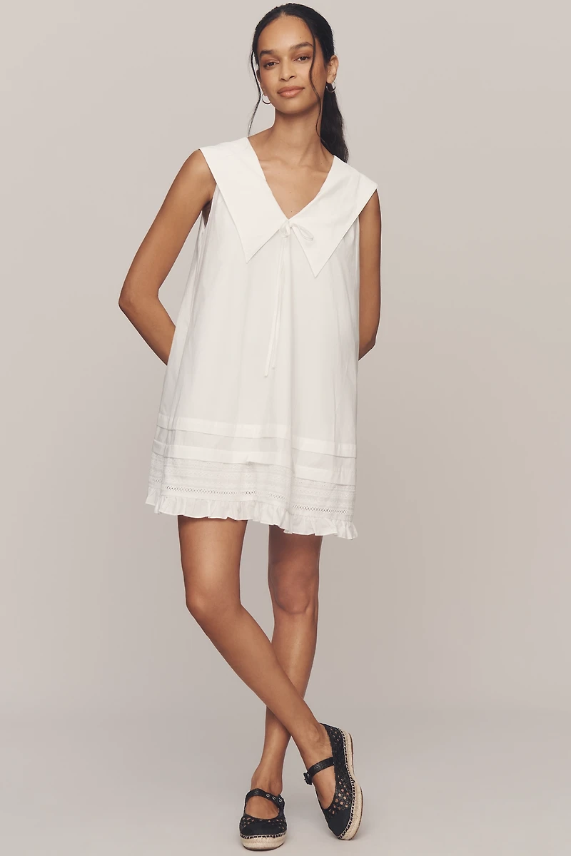 Lisa Says Gah Jenny Cotton V-Neck Mini Dress