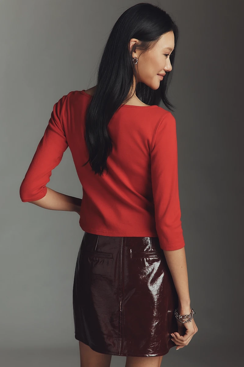 Lisa Says Gah Nia Long-Sleeve Boat-Neck Top