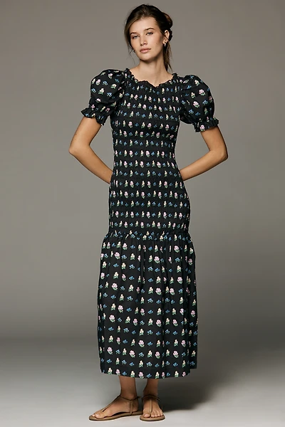 Lisa Says Gah Soho Puff-Sleeve Midi Dress