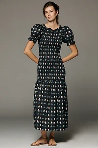 Lisa Says Gah Soho Puff-Sleeve Midi Dress