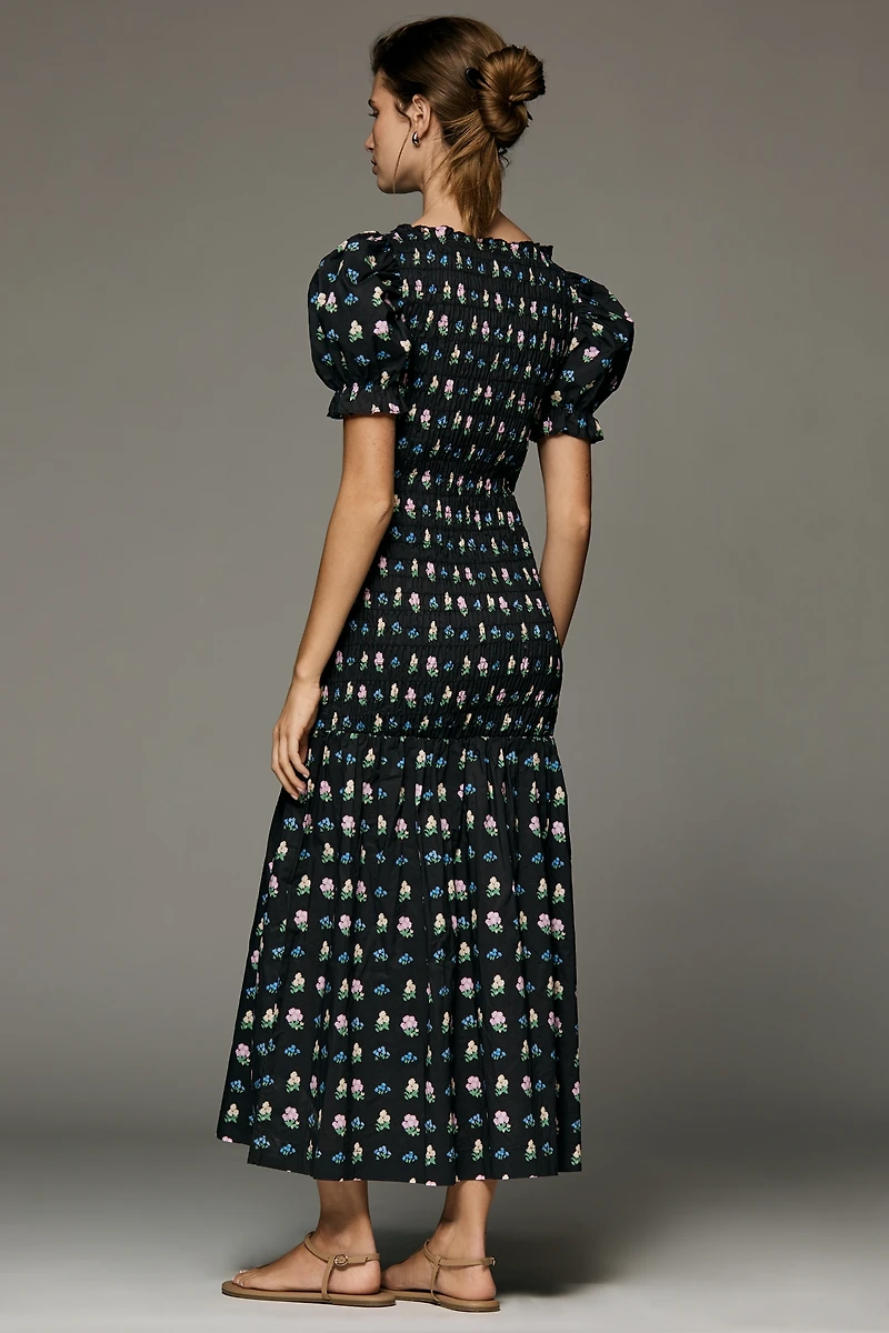 Lisa Says Gah Soho Puff-Sleeve Midi Dress