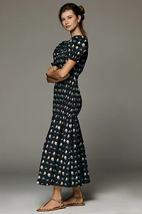 Lisa Says Gah Soho Puff-Sleeve Midi Dress