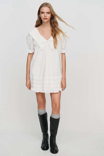 Lisa Says Gah 100% Cotton Puff-Sleeve Mini Dress