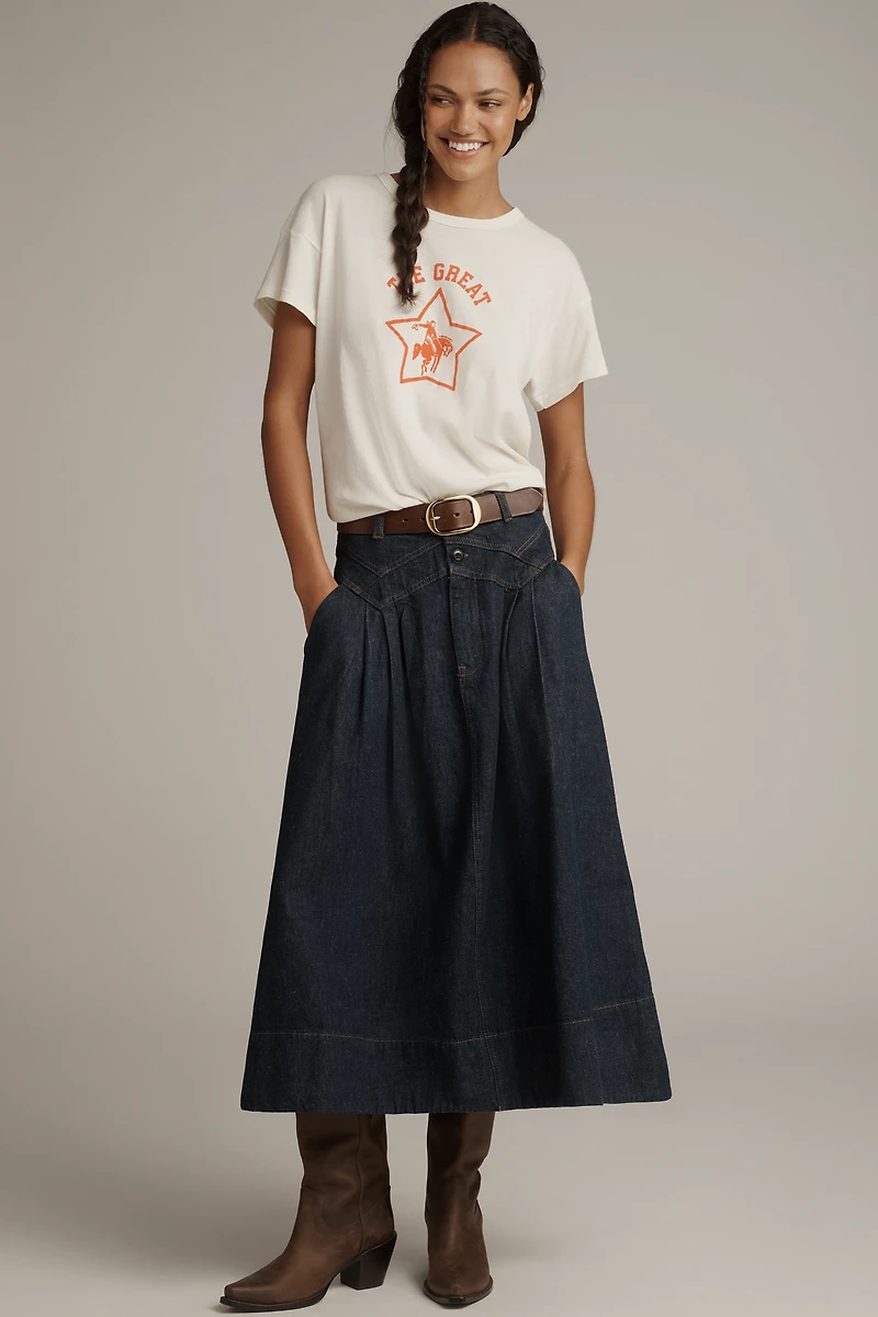 THE GREAT. Boxy Crew Graphic Tee