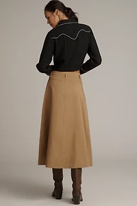 THE GREAT. Field Midi Skirt