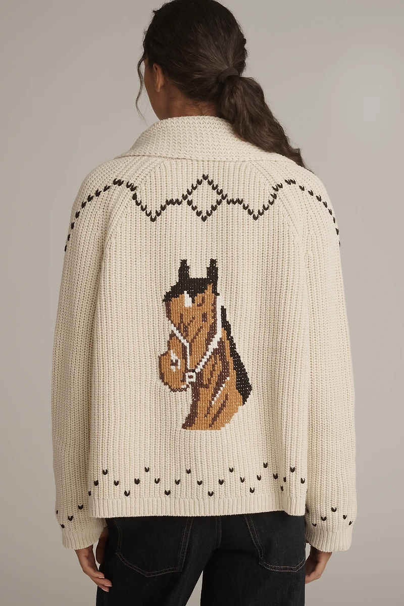 THE GREAT. Horse Lodge Cardigan Sweater
