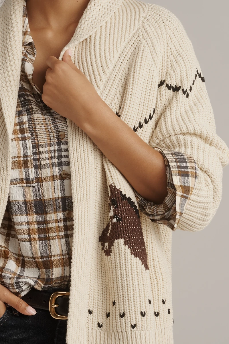 THE GREAT. Horse Lodge Cardigan Sweater