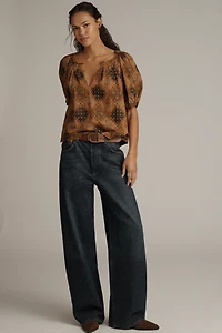 THE GREAT. Moorland Puff-Sleeve Top
