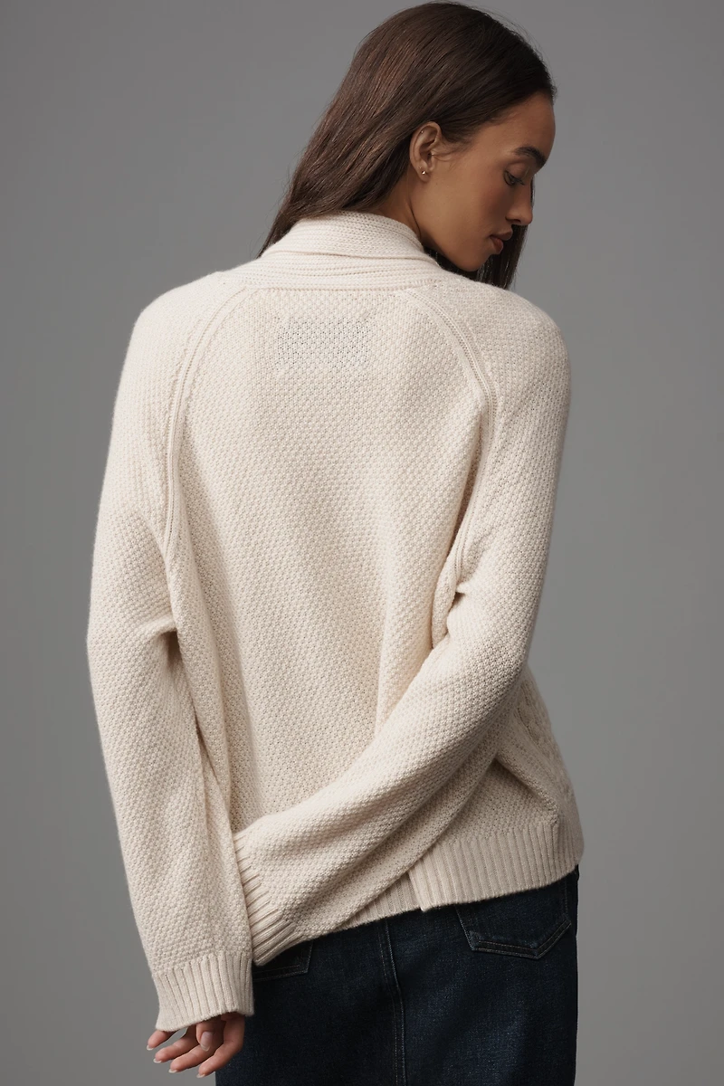 THE GREAT. Cashmere Cable Lodge Cardigan Sweater