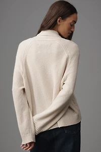 THE GREAT. Cashmere Cable Lodge Cardigan Sweater