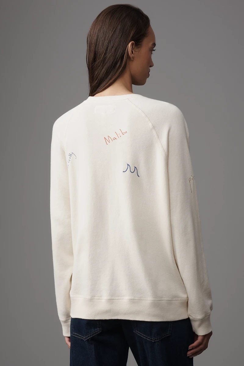 THE GREAT. Slouchy Graphic Crew-Neck Sweatshirt