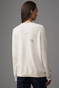 THE GREAT. Slouchy Graphic Crew-Neck Sweatshirt