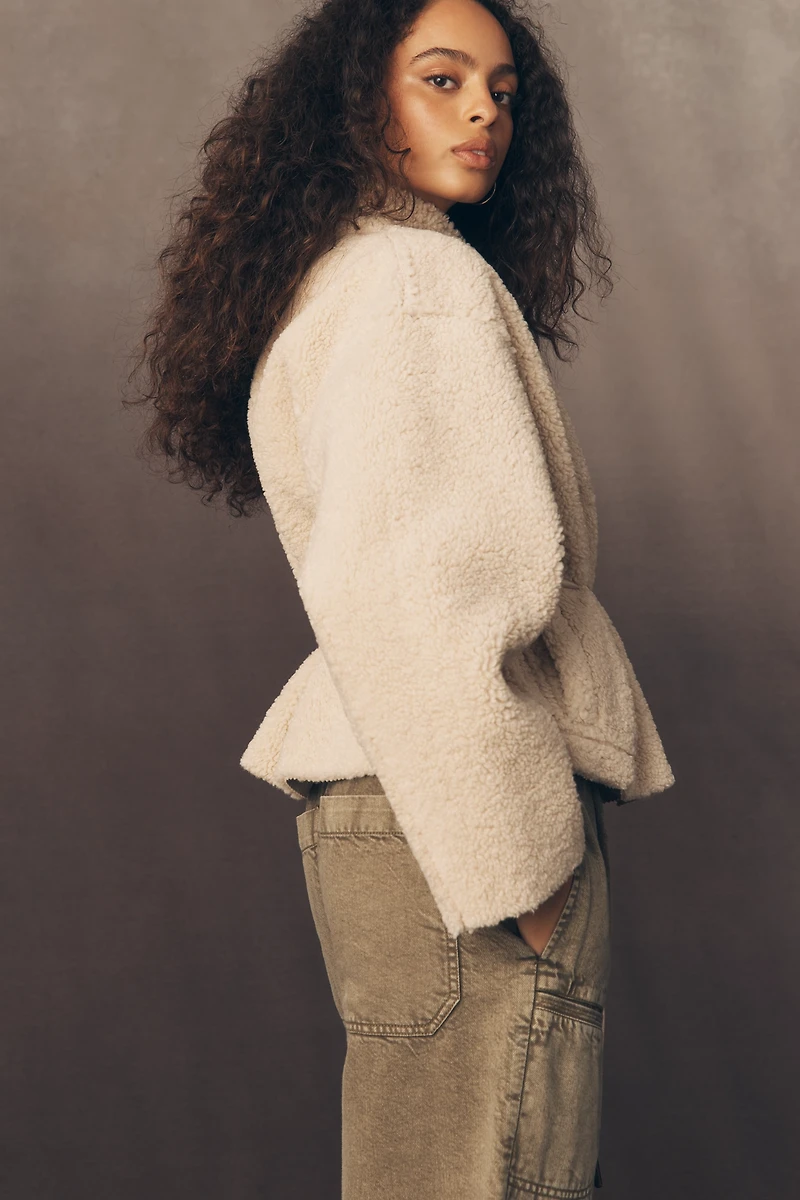 THE GREAT. Reversible Faux Fur Jacket