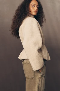 THE GREAT. Reversible Faux Fur Jacket