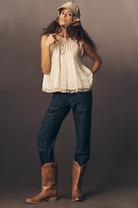 THE GREAT. Keepsake Silk Blend Lace Top