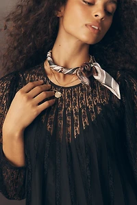 THE GREAT. Keepsake Silk Blend Lace Mini Dress