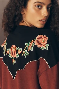 THE GREAT. Heirloom Rose Western Sweater