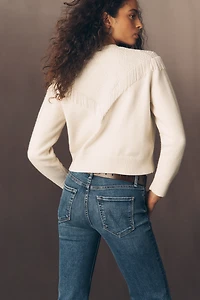 THE GREAT. Beaded Fringe Cardigan Sweater