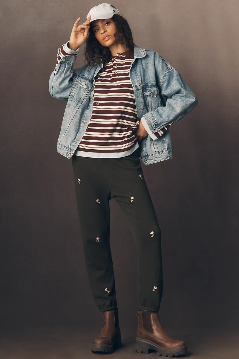 The GREAT. Stadium Embroidered Sweatpants