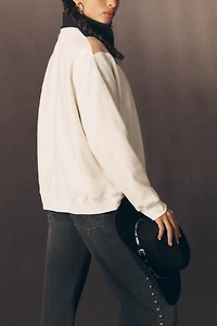 THE GREAT. Colorblock Half-Zip Sweatshirt