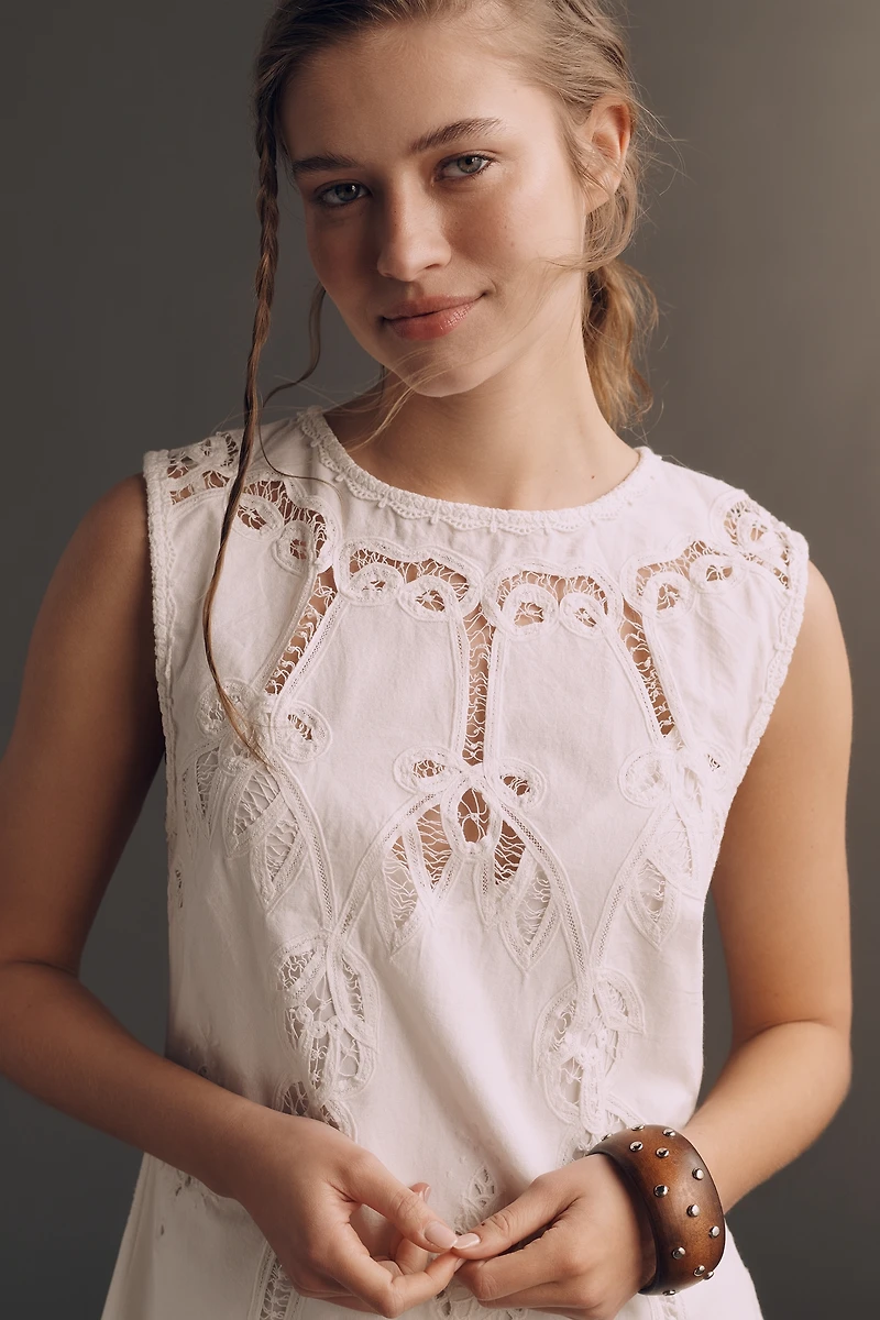 THE GREAT. Picnic Sleeveless Shift Dress