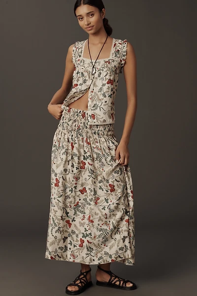 THE GREAT. Canary Silk Maxi Skirt