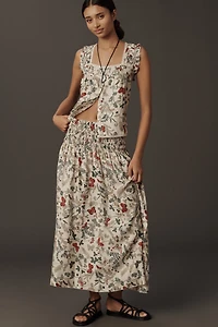 THE GREAT. Canary Silk Maxi Skirt