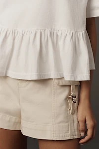 THE GREAT. Oversized Ruffle T-Shirt