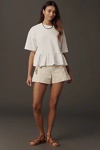 THE GREAT. Oversized Ruffle T-Shirt