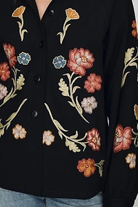 THE GREAT. 100% Cotton Embroidered Buttondown Shirt