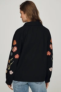 THE GREAT. 100% Cotton Embroidered Buttondown Shirt