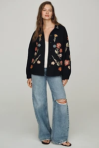 THE GREAT. 100% Cotton Embroidered Buttondown Shirt