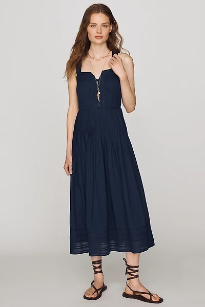 The GREAT. Day Break Cotton Midi Dress