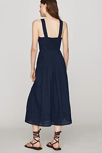 The GREAT. Day Break 100% Cotton Midi Dress