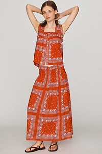 The GREAT. Canary 100% Cotton Midi Skirt
