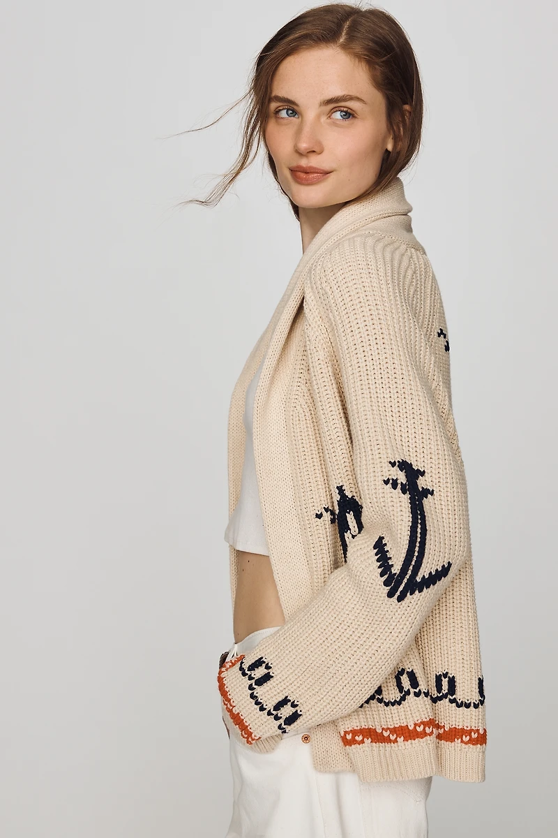The GREAT. Sailboat Cardigan Sweater