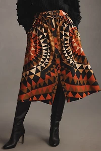 Farm Rio Heart Deco Buttondown Midi Skirt