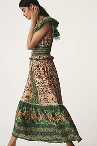 Farm Rio Garden Tapestry V-Neck Maxi Dress