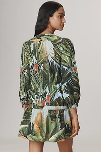 Farm Rio Amazonia Forest Long-Sleeve Mini Dress