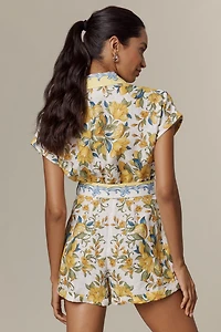 Farm Rio Sicily Linen Belted Romper
